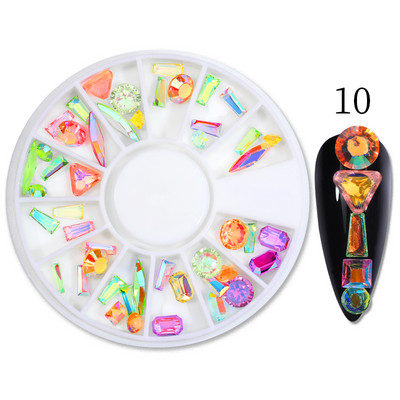 Perle Albe Margele pentru unghii Stras Mărimi amestecate Sfaturi pentru unghii Frumusețe 3d Nail Art Decor în cutie DIY Manichiură Nail Charms