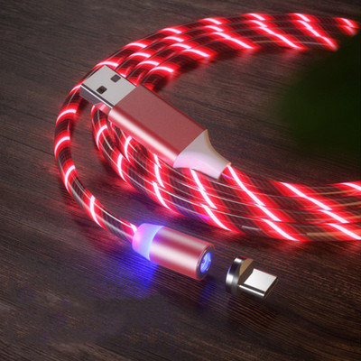 LED rasvjeta 360 Magnetski kabel Micro USB tip C kabel Brzo punjenje USB C kabel Magnetski punjač za Huawei Samsung Xiaomi