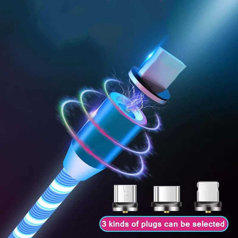 LED rasvjeta 360 Magnetski kabel Micro USB tip C kabel Brzo punjenje USB C kabel Magnetski punjač za Huawei Samsung Xiaomi