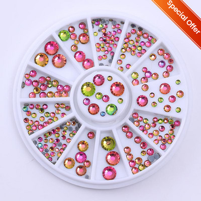 3D akrilni cvijet u obliku srca, dijelovi za nokte, ukrasi, perle od miješanog čelika, drago kamenje, privjesci, pribor za nokte za manikuru, nakit za nokte