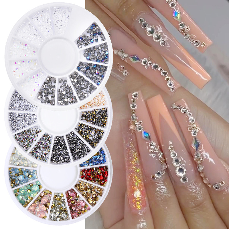 3D akrilni cvijet u obliku srca, dijelovi za nokte, ukrasi, perle od miješanog čelika, drago kamenje, privjesci, pribor za nokte za manikuru, nakit za nokte