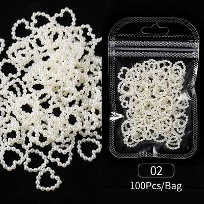 Uued 3D-küünekaunistused Rhinestones Armastus Südame Kujundus Kivid Läikiv Valgustundlik Kristall-klaashelmed Maniküür Dekoor