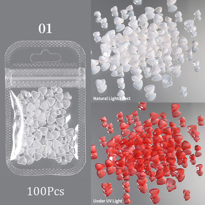 Uued 3D-küünekaunistused Rhinestones Armastus Südame Kujundus Kivid Läikiv Valgustundlik Kristall-klaashelmed Maniküür Dekoor