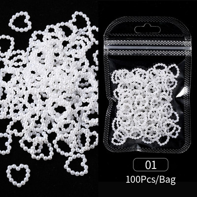 Uued 3D-küünekaunistused Rhinestones Armastus Südame Kujundus Kivid Läikiv Valgustundlik Kristall-klaashelmed Maniküür Dekoor