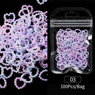 Uued 3D-küünekaunistused Rhinestones Armastus Südame Kujundus Kivid Läikiv Valgustundlik Kristall-klaashelmed Maniküür Dekoor