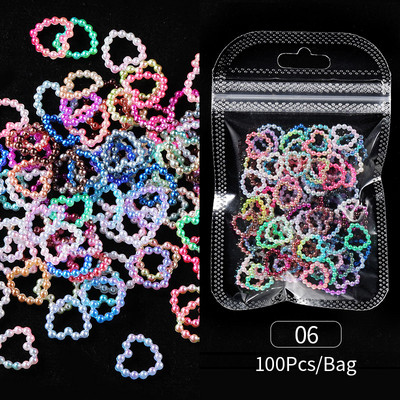 Uued 3D-küünekaunistused Rhinestones Armastus Südame Kujundus Kivid Läikiv Valgustundlik Kristall-klaashelmed Maniküür Dekoor