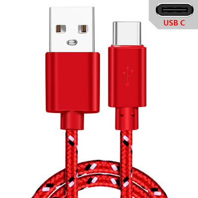 USB tipo C laidas greito įkrovimo nailoniniai laidai, skirti Samsung Galaxy S9 Plus Xiaomi mi9 Huawei mobiliojo telefono įkroviklio USB C laidas