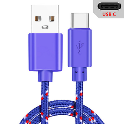 USB tipo C laidas greito įkrovimo nailoniniai laidai, skirti Samsung Galaxy S9 Plus Xiaomi mi9 Huawei mobiliojo telefono įkroviklio USB C laidas