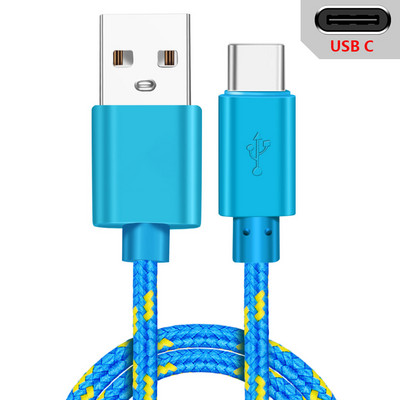USB tipo C laidas greito įkrovimo nailoniniai laidai, skirti Samsung Galaxy S9 Plus Xiaomi mi9 Huawei mobiliojo telefono įkroviklio USB C laidas