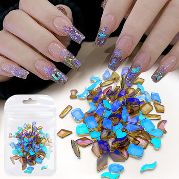 Кристали Прозрачни AB стъклени камъни с кристали Плътни орнаменти за нокти с плосък гръб Цветни гранулирани триизмерни декорации за нокти