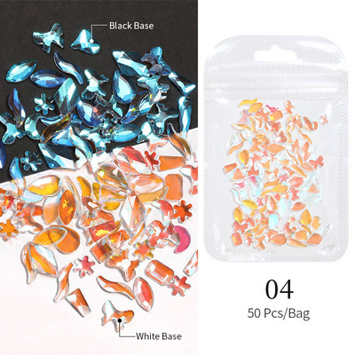 Kristali, prozirno AB staklo, kamenčići s kamenčićima, jednobojni ukrasi za nokte s ravnom stražnjom stranom Šareni zrnati trodimenzionalni ukrasi za nokte