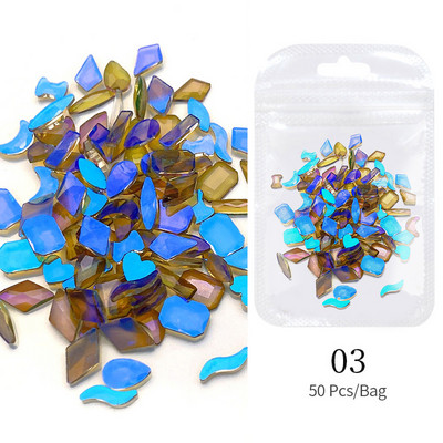 Kristali, prozirno AB staklo, kamenčići s kamenčićima, jednobojni ukrasi za nokte s ravnom stražnjom stranom Šareni zrnati trodimenzionalni ukrasi za nokte