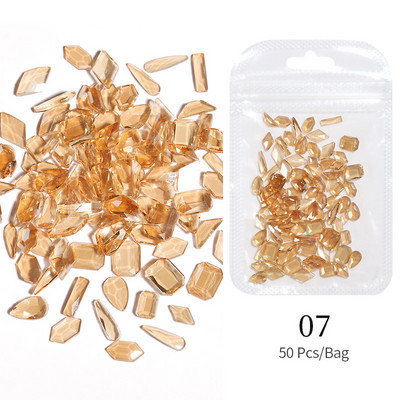 Kristali, prozirno AB staklo, kamenčići s kamenčićima, jednobojni ukrasi za nokte s ravnom stražnjom stranom Šareni zrnati trodimenzionalni ukrasi za nokte