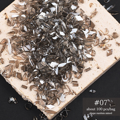 Kristali, prozirno AB staklo, kamenčići s kamenčićima, jednobojni ukrasi za nokte s ravnom stražnjom stranom Šareni zrnati trodimenzionalni ukrasi za nokte