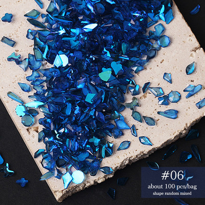 Kristali, prozirno AB staklo, kamenčići s kamenčićima, jednobojni ukrasi za nokte s ravnom stražnjom stranom Šareni zrnati trodimenzionalni ukrasi za nokte