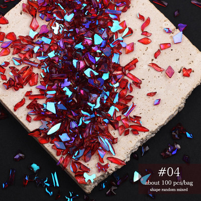 Kristali, prozirno AB staklo, kamenčići s kamenčićima, jednobojni ukrasi za nokte s ravnom stražnjom stranom Šareni zrnati trodimenzionalni ukrasi za nokte