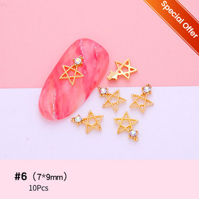 10 tk Punane valge Saturn Planet Küünevõlusid Liblikad Needid Kalliskivid 3D Küünte kaunistused Ehted Kristallküünte Rhinestone maniküür