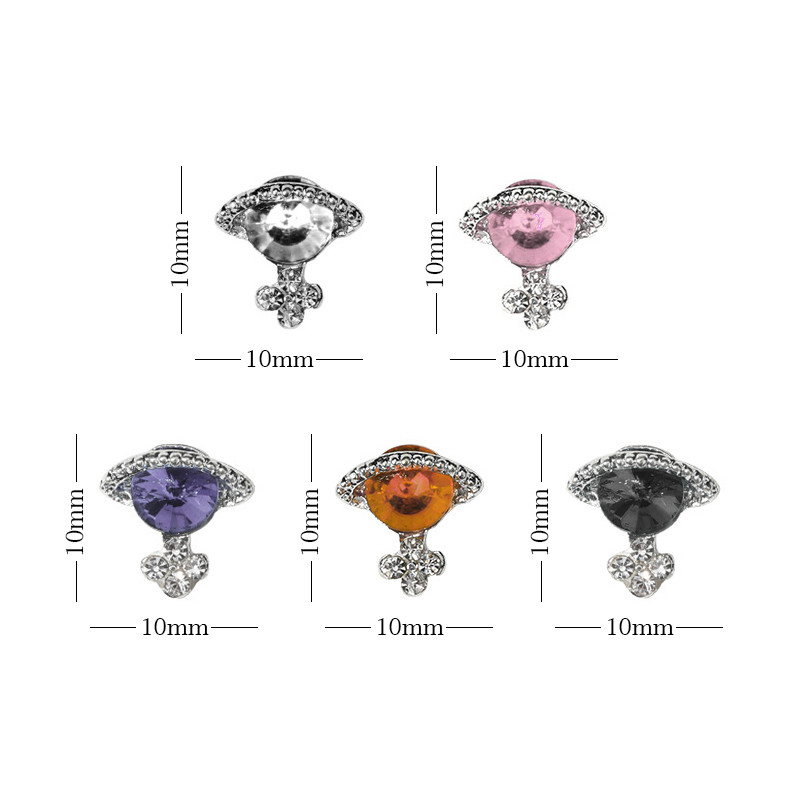 10 tk Punane valge Saturn Planet Küünevõlusid Liblikad Needid Kalliskivid 3D Küünte kaunistused Ehted Kristallküünte Rhinestone maniküür