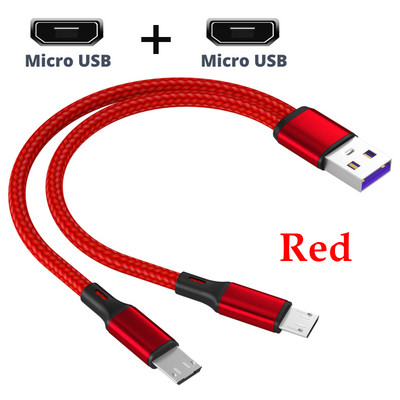 Cablu USB 2 în 1 Cablu Micro USB tip C Încărcare pentru telefon 1,2 m Cablu de încărcare rapidă mobil Android Cablu de încărcare rapidă Tip-C