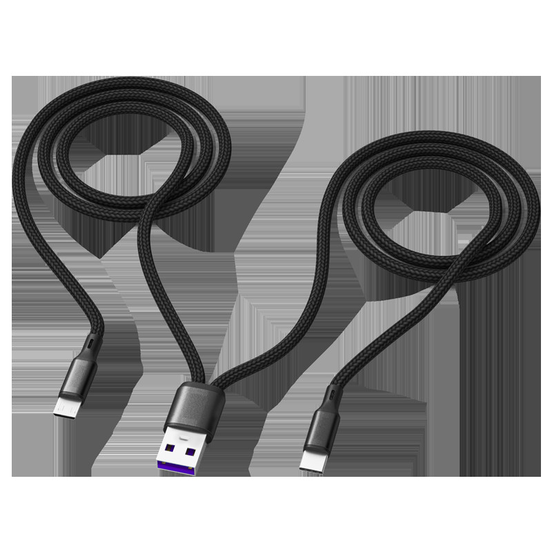 Cablu USB 2 în 1 Cablu Micro USB tip C Încărcare pentru telefon 1,2 m Cablu de încărcare rapidă mobil Android Cablu de încărcare rapidă Tip-C