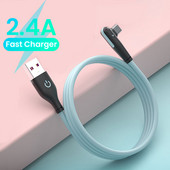 USB C-kaabel 90-kraadine kiirlaadija USB-tüüpi C-kaabel Huawei Mate 40 Xiaomi Mi 11 Ultra mobiiltelefoni USB-C pehme silikoonjuhe jaoks