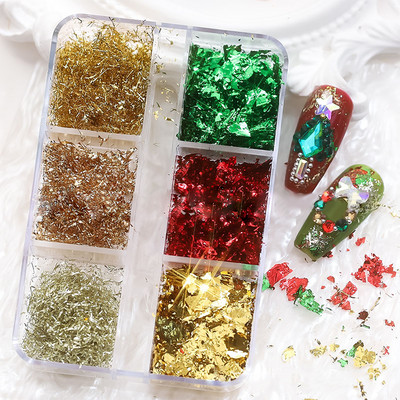 Sakura Flower Nail Art Sequins Glitter Manicure Cherry Blossoms Glitter Paillettes For DIY Μανικιούρ Νύχια Διακόσμηση αξεσουάρ