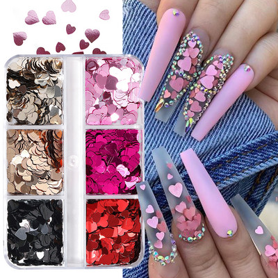 Sakura Flower Nail Art Sequins Glitter Manicure Cherry Blossoms Glitter Paillettes For DIY Μανικιούρ Νύχια Διακόσμηση αξεσουάρ