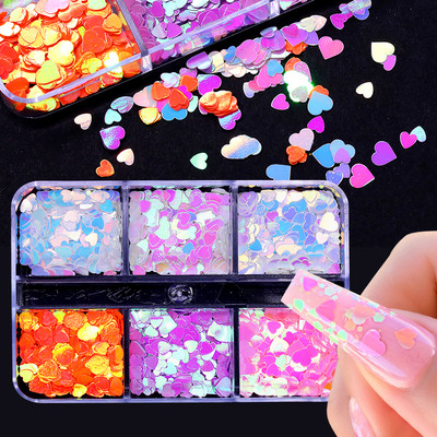 Sakura Flower Nail Art Sequins Glitter Manicure Cherry Blossoms Glitter Paillettes For DIY Μανικιούρ Νύχια Διακόσμηση αξεσουάρ