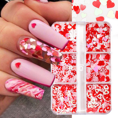 Sakura Flower Nail Art Sequins Glitter Manicure Cherry Blossoms Glitter Paillettes For DIY Μανικιούρ Νύχια Διακόσμηση αξεσουάρ