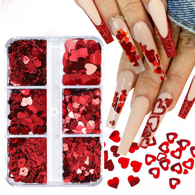 Sakura Flower Nail Art Sequins Glitter Manicure Cherry Blossoms Glitter Paillettes For DIY Μανικιούρ Νύχια Διακόσμηση αξεσουάρ