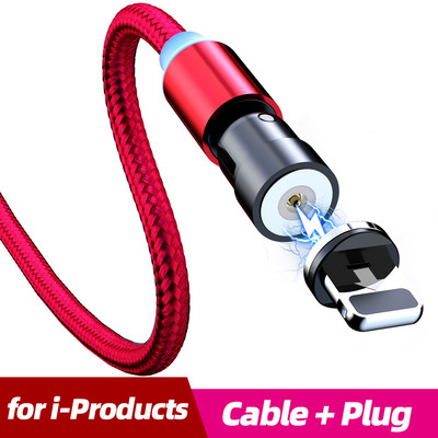 FONKEN Magnetic Charging Cable 540 Degree Rotate Magnetic Cable 180 360 Micro USB Cable Magnet Charge Charger Charger Type Cord