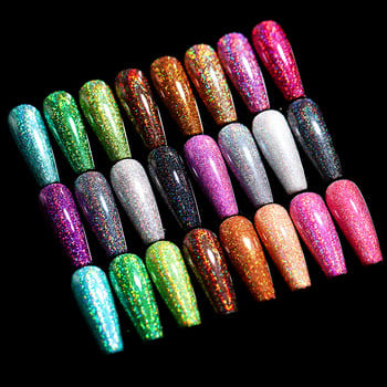 1 κουτί Hot Sale Iridescent Nail Powders Shiny Nail Glitter Dust Decorations for Nail Art Chrome Pigment DIY αξεσουάρ