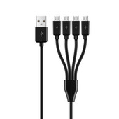 0,5 M 4-pordiline mikro-USB-USB-jaoturi laadimiskaabel nutitelefoni tahvelarvuti jaoks