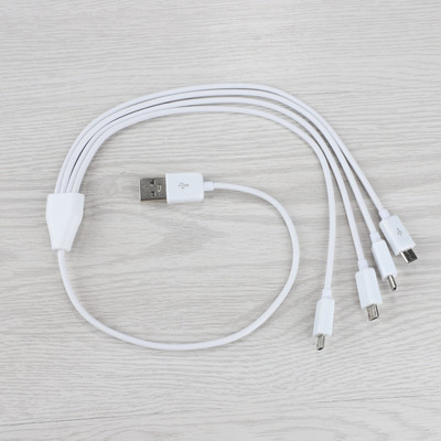 0,5 M 4-pordiline mikro-USB-USB-jaoturi laadimiskaabel nutitelefoni tahvelarvuti jaoks