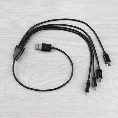 0,5 M 4-pordiline mikro-USB-USB-jaoturi laadimiskaabel nutitelefoni tahvelarvuti jaoks