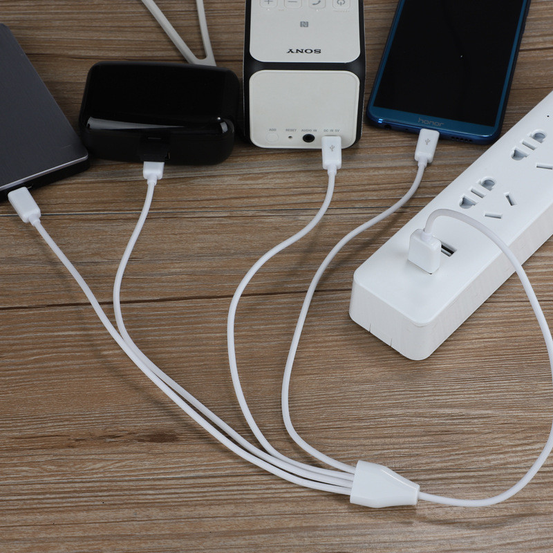 Cablu de încărcare Splitter Micro USB la USB cu 4 porturi de 0,5 M pentru tabletă smartphone