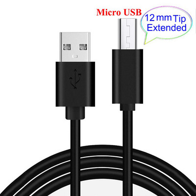 12 mm изключително дълъг накрайник Micro USB кабел, удължен конектор за Blackview BV6100 A60 BV4000 / BV5800 Pro BV6000 BV6000s здрав телефон
