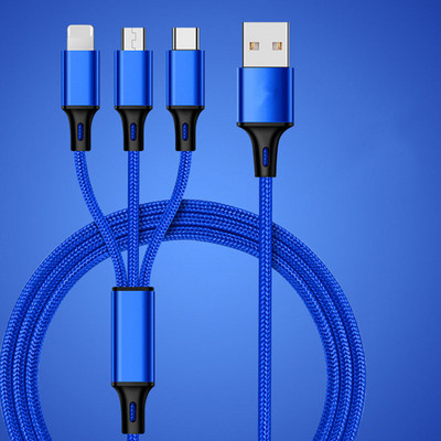 Cablu de încărcare rapidă 3 în 1 pentru iPhone Huawei Cablu de încărcare micro USB tip C Port USB multiplu Cablu de încărcare USB multiplu