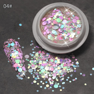 Sidabro mėlyna stambi blizgučiai nagų blizgučiai lazeriu aukso sidabro nagų dribsniai manikiūras Spalvinga pudra blizgantis šešiakampis dekoras