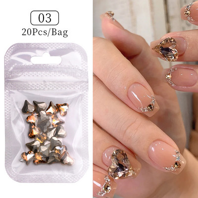 50 tk/kott Glitter kuldne hõbedane vibusõlme 3D küünekunstiga pimedas helendav ornament must valge südamega kivist küünte aksessuaarid