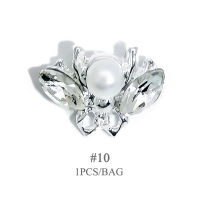 1vnt. Sidabrinis baltas opalas brangakmeniai drugelio nagų smeigtukai auksinės širdelės Bowknot nagų krištolo papuošalai manikiūras 3D nagų dailės dekoracijos