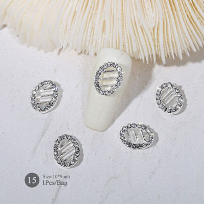 1vnt. Sidabrinis baltas opalas brangakmeniai drugelio nagų smeigtukai auksinės širdelės Bowknot nagų krištolo papuošalai manikiūras 3D nagų dailės dekoracijos