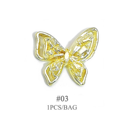 1vnt. Sidabrinis baltas opalas brangakmeniai drugelio nagų smeigtukai auksinės širdelės Bowknot nagų krištolo papuošalai manikiūras 3D nagų dailės dekoracijos