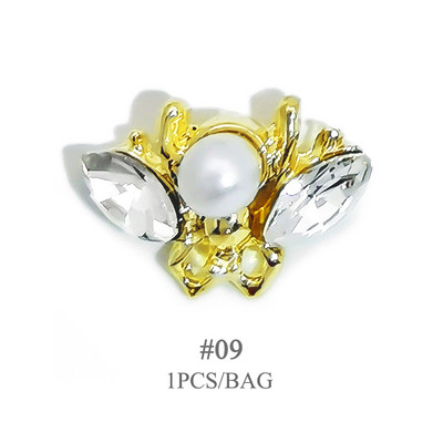 1vnt. Sidabrinis baltas opalas brangakmeniai drugelio nagų smeigtukai auksinės širdelės Bowknot nagų krištolo papuošalai manikiūras 3D nagų dailės dekoracijos