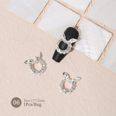 1vnt. Sidabrinis baltas opalas brangakmeniai drugelio nagų smeigtukai auksinės širdelės Bowknot nagų krištolo papuošalai manikiūras 3D nagų dailės dekoracijos