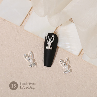 1vnt. Sidabrinis baltas opalas brangakmeniai drugelio nagų smeigtukai auksinės širdelės Bowknot nagų krištolo papuošalai manikiūras 3D nagų dailės dekoracijos