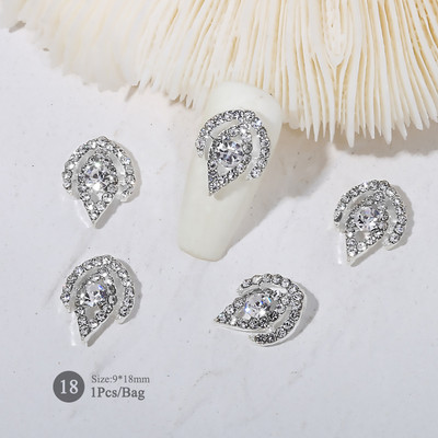 1vnt. Sidabrinis baltas opalas brangakmeniai drugelio nagų smeigtukai auksinės širdelės Bowknot nagų krištolo papuošalai manikiūras 3D nagų dailės dekoracijos