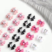 10 bucăți 3D Nail Charm Pink Nud Ribbon Rășină Bowknot Fluture Strass Nail Art Decorare Accesorii Accesorii pentru DIY Manicur