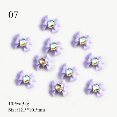 10 bucăți 3D Nail Charm Pink Nud Ribbon Rășină Bowknot Fluture Strass Nail Art Decorare Accesorii Accesorii pentru DIY Manicur