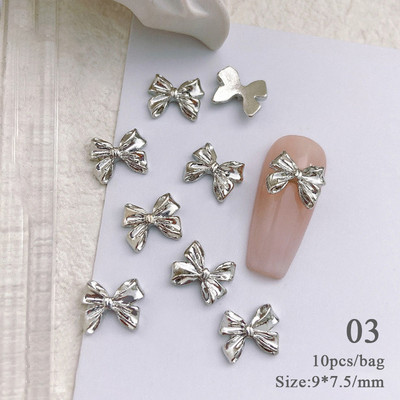 10 bucăți 3D Nail Charm Pink Nud Ribbon Rășină Bowknot Fluture Strass Nail Art Decorare Accesorii Accesorii pentru DIY Manicur